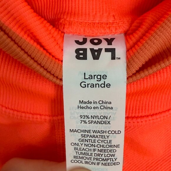 Joy Lab Short Size Large Bright Neon Orange Stretch Athletic Gym Shorts Target - Picture 3 of 4